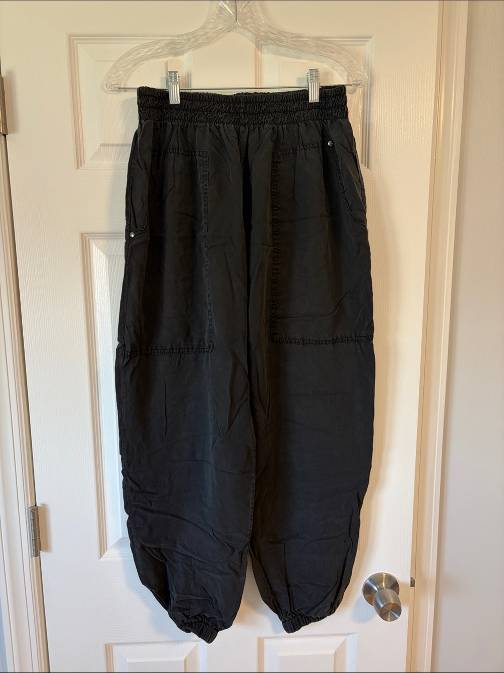 Heroine Sport Black Elastic-Waist Track Joggers